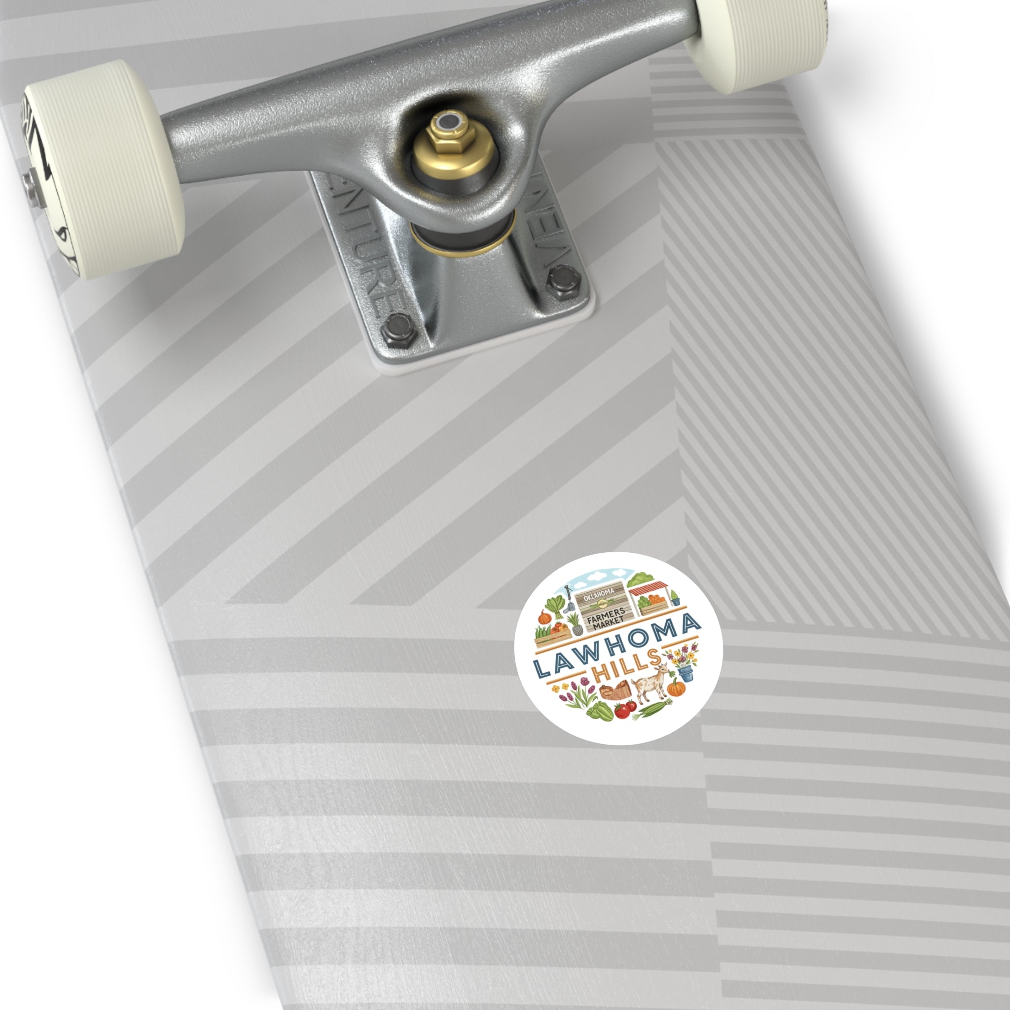 Lawhoma Hills Farmers Market Round Sticker — Indoor/Outdoor Vinyl