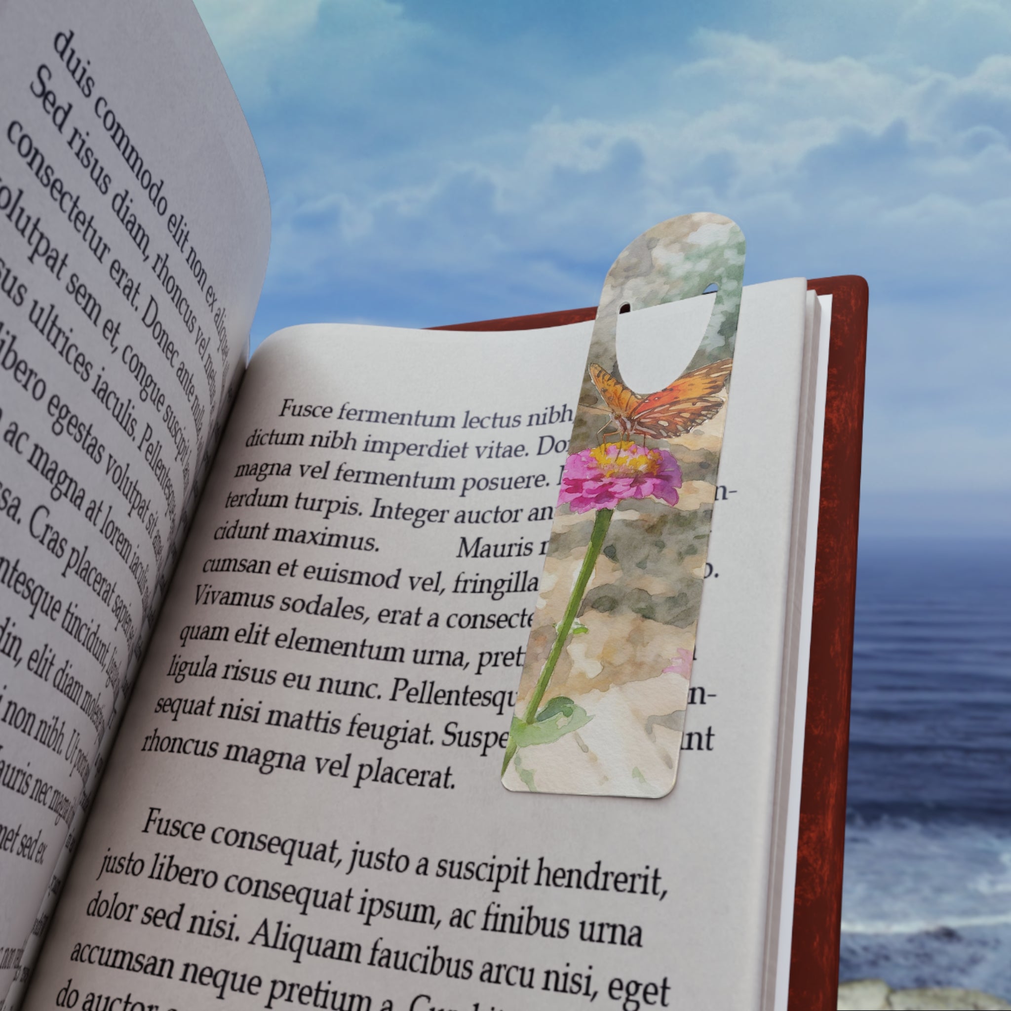 Lawhoma Hills Yaya's butterflies Bookmark — Floral Nature Reading Marker